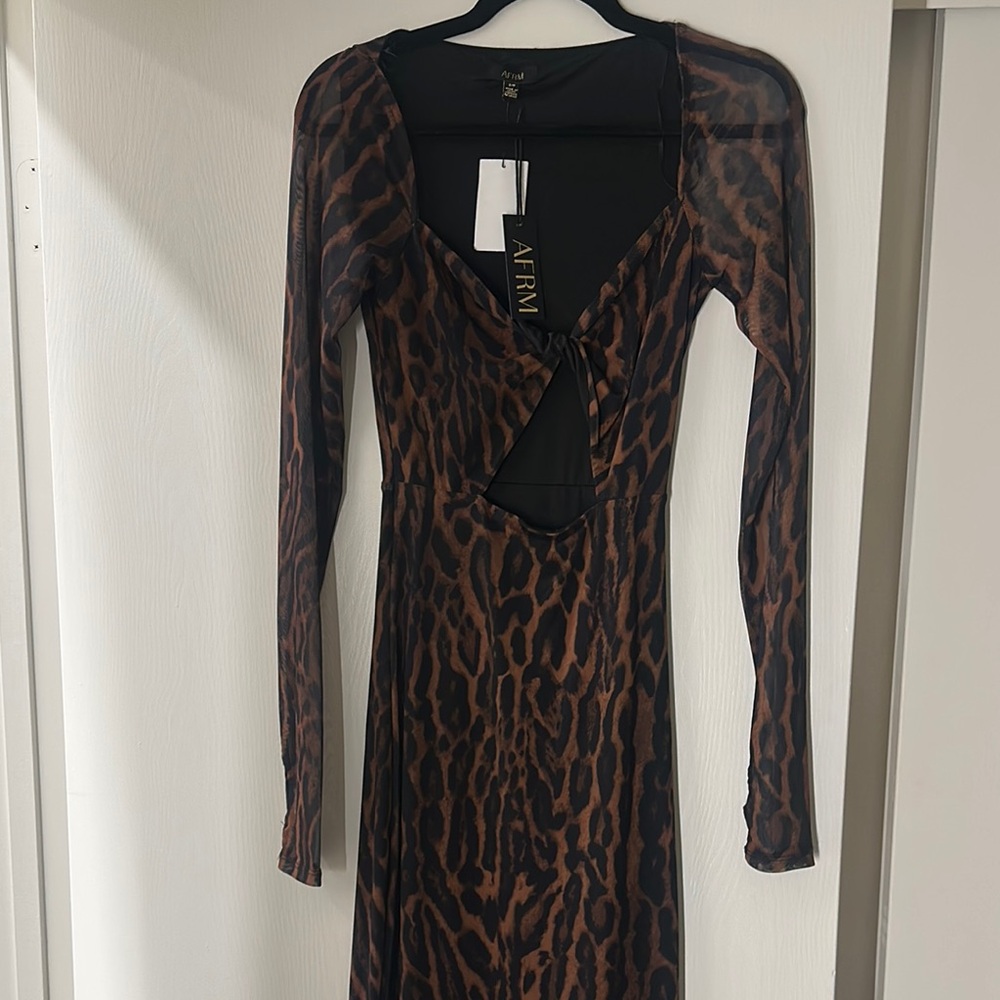 AFRM Brown Leopard Print Dress